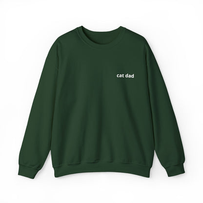 Cat Dad Sweatshirt – Embroidered Text Crew Neck