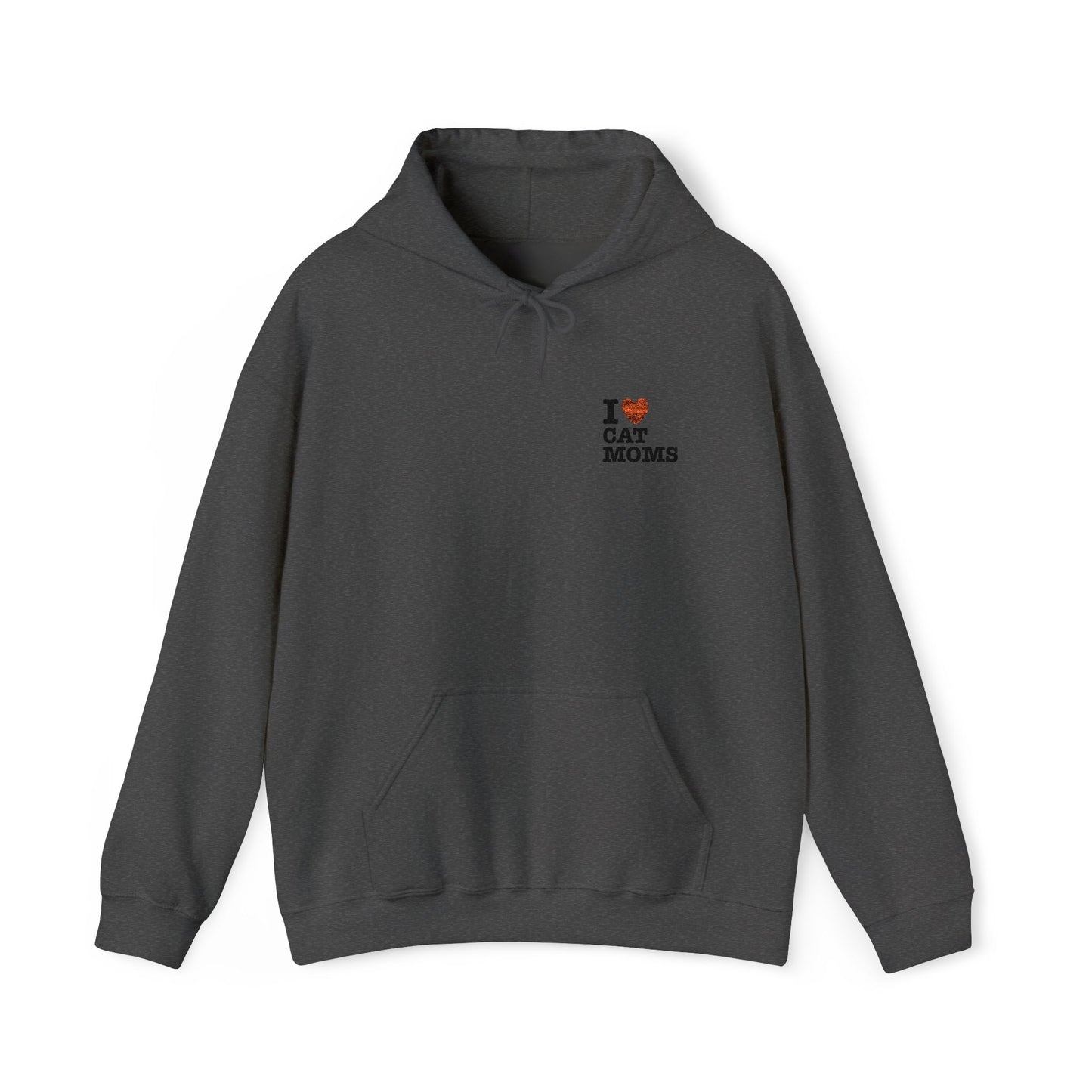 I Love Cat Moms Hoodie – Embroidered Text Pullover