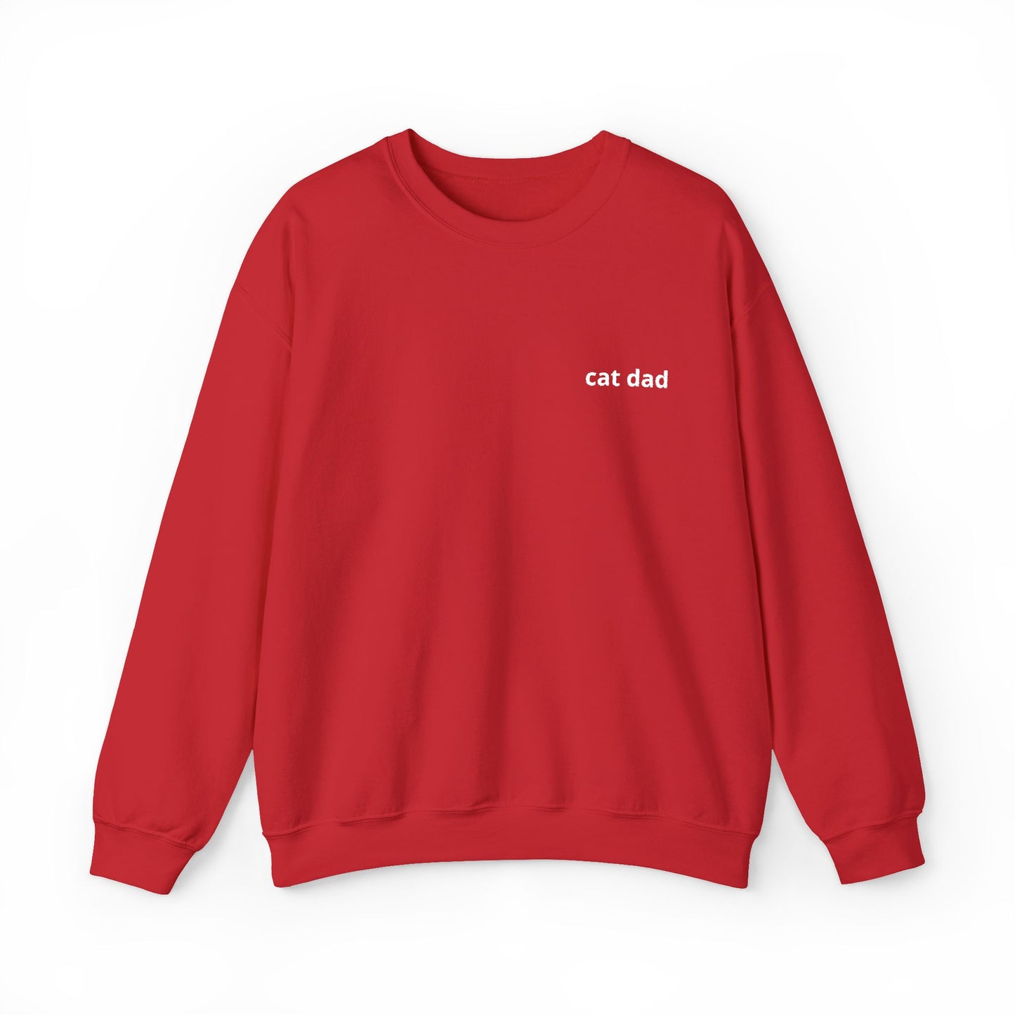 Cat Dad Sweatshirt – Embroidered Text Crew Neck