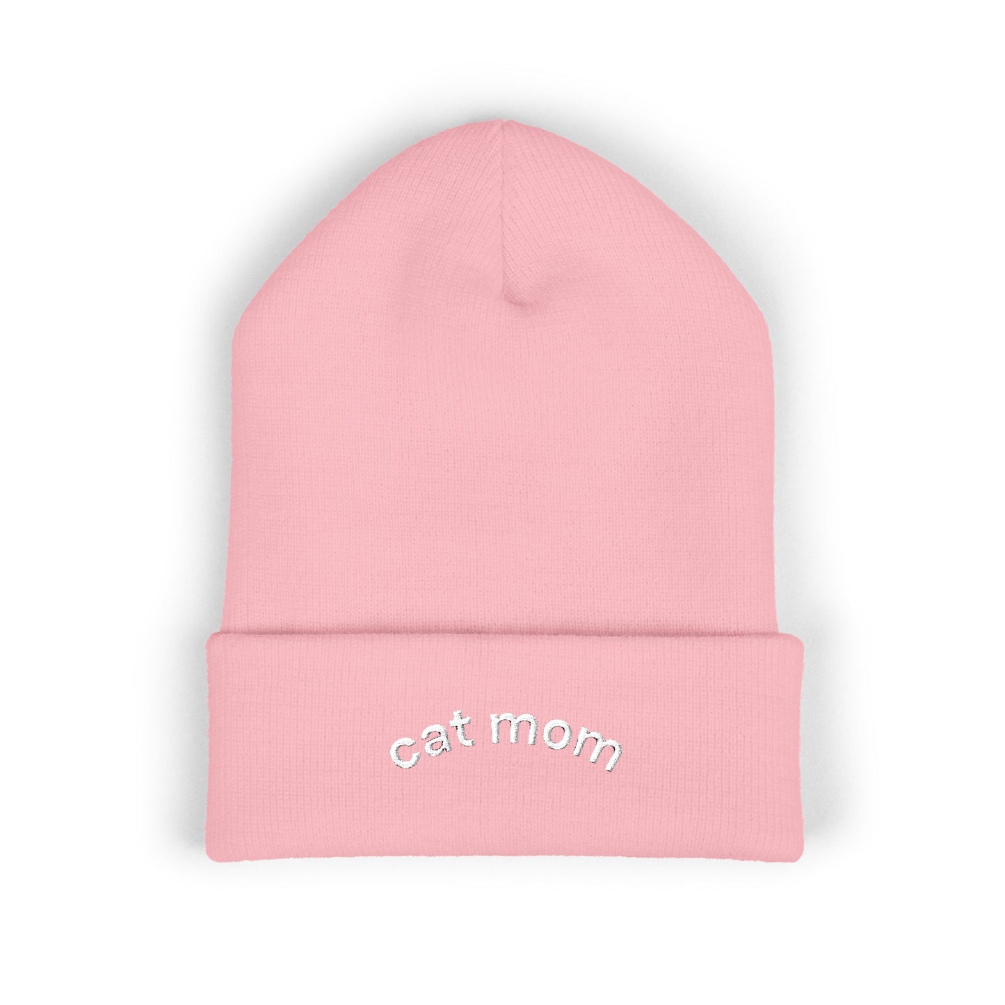 Cat Mom Beanie – Embroidered Cuffed Knit Hat