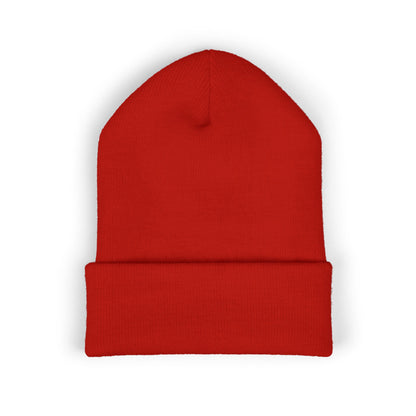 Stretching Cat Beanie – Embroidered Cuffed Knit Hat