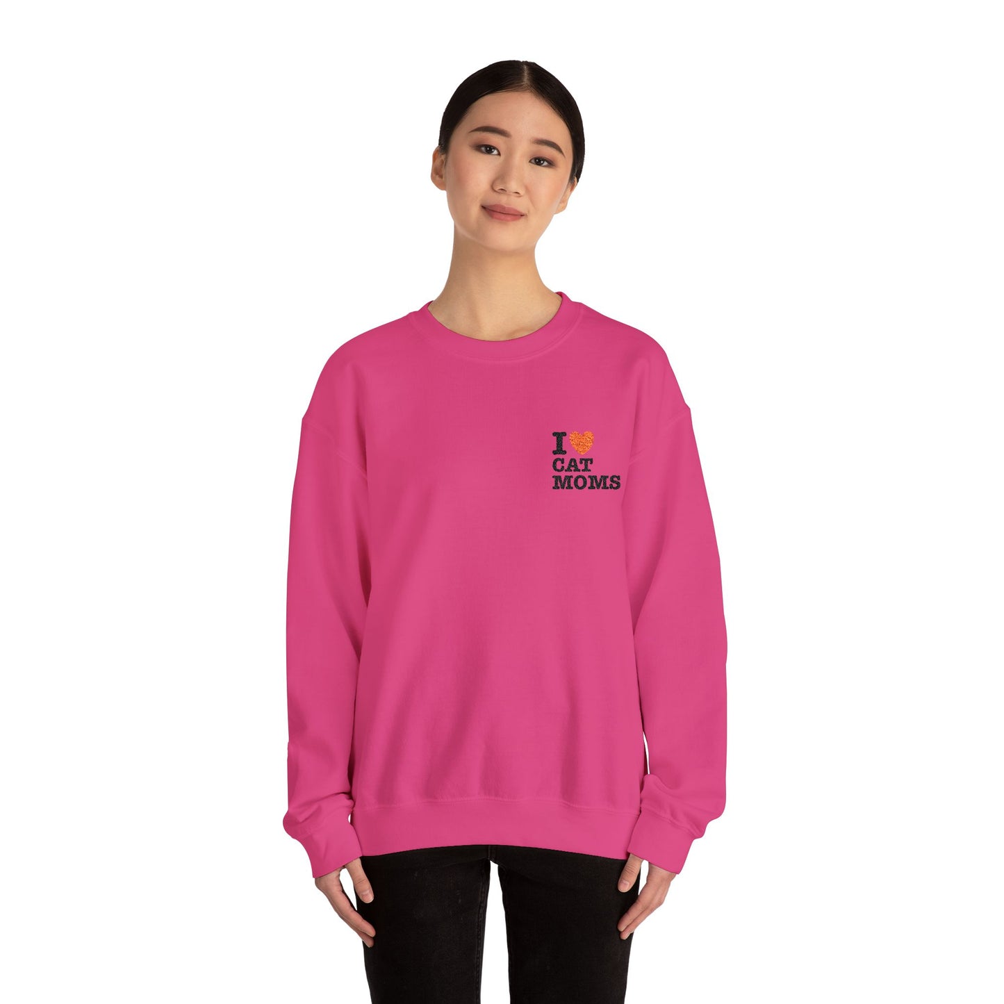I Love Cat Moms Sweatshirt – Bold Statement Crew Neck