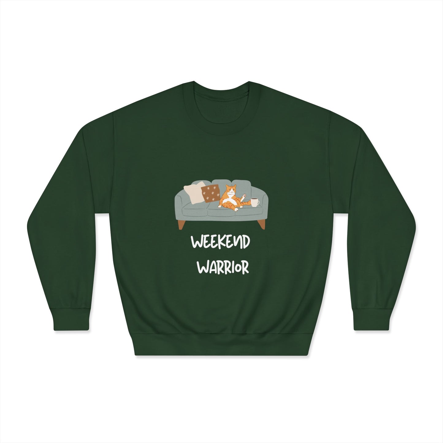 Weekend Warrior Sweatshirt – Lounging Cat Crew Neck