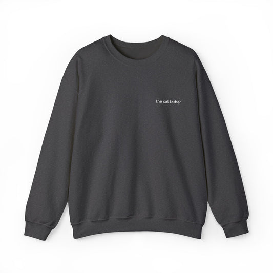 The Cat Father Sweatshirt – Embroidered Text Crew Neck