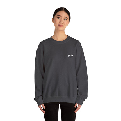 Purr Sweatshirt – Playful Embroidered Text Crew Neck