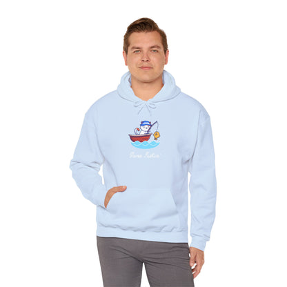 Gone Fishing Hoodie – Cat in Boat Graphic Pullover