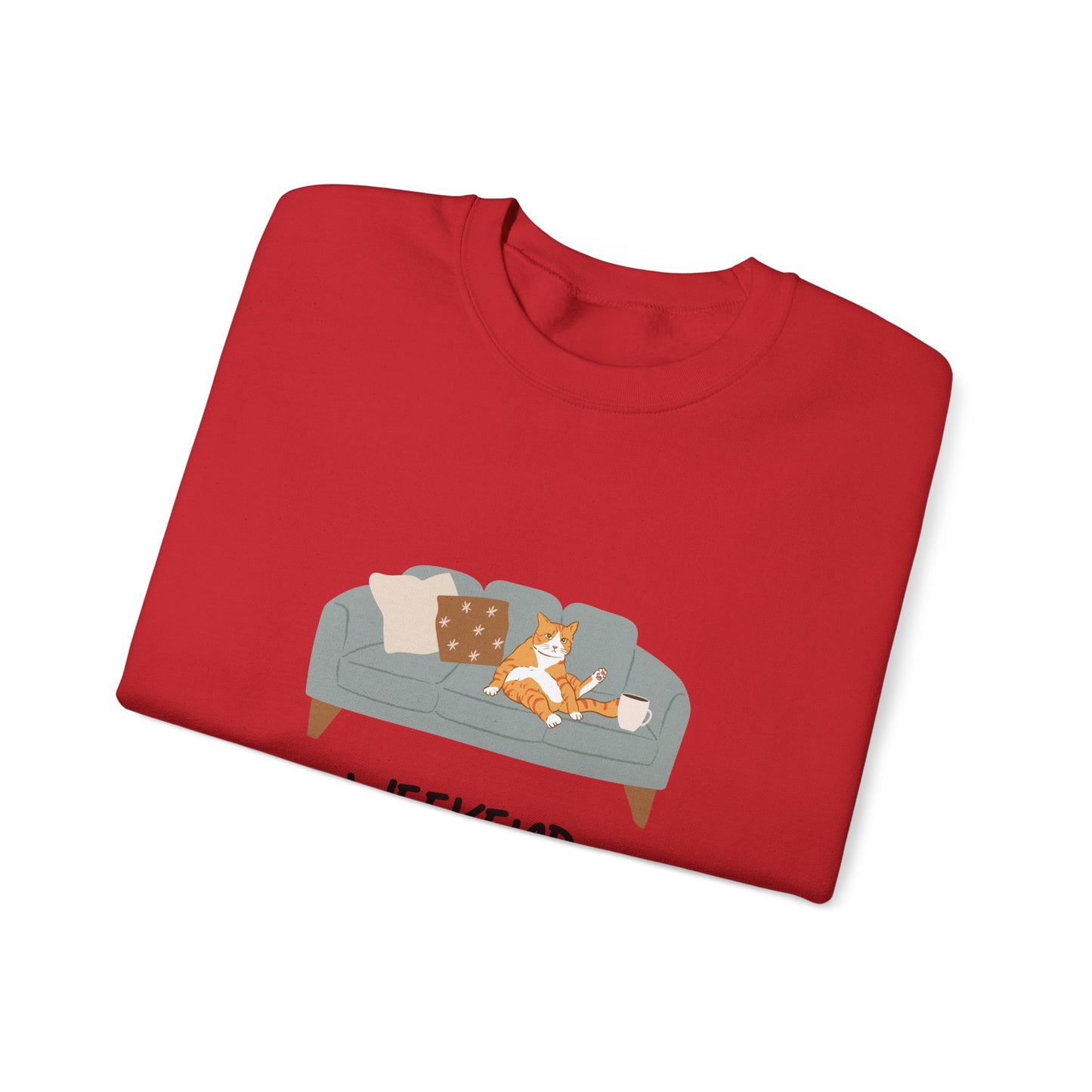 Weekend Warrior Sweatshirt – Lounging Cat Crew Neck
