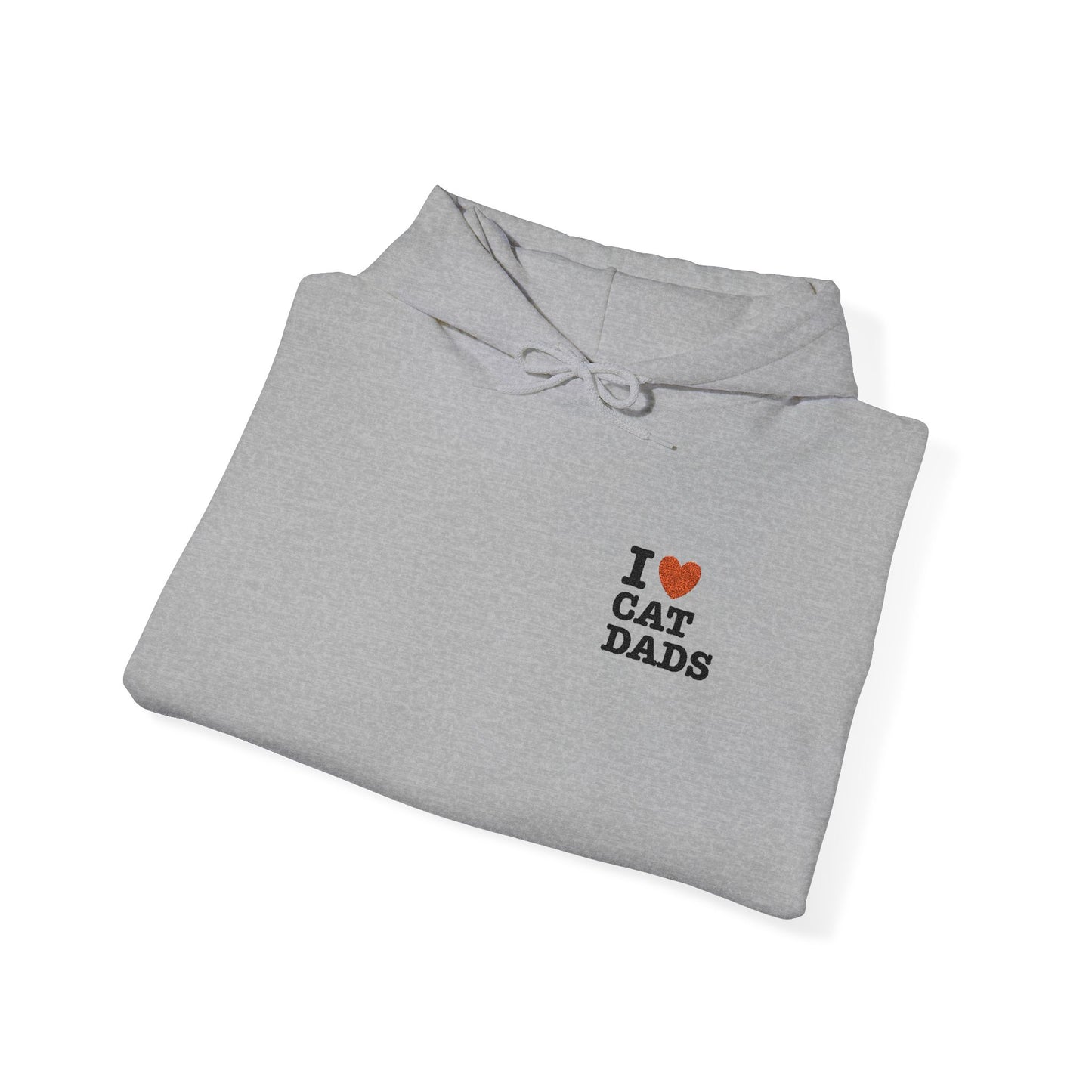 I Love Cat Dads Hoodie – Embroidered Text Pullover