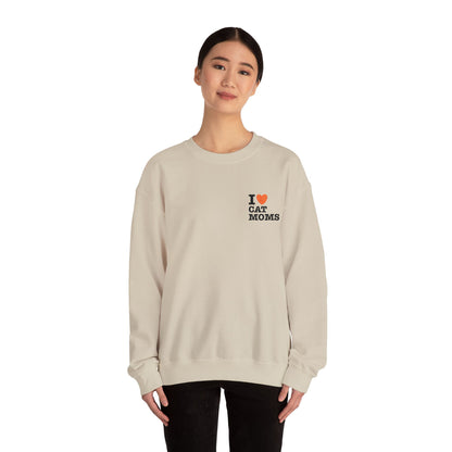 I Love Cat Moms Sweatshirt – Bold Statement Crew Neck