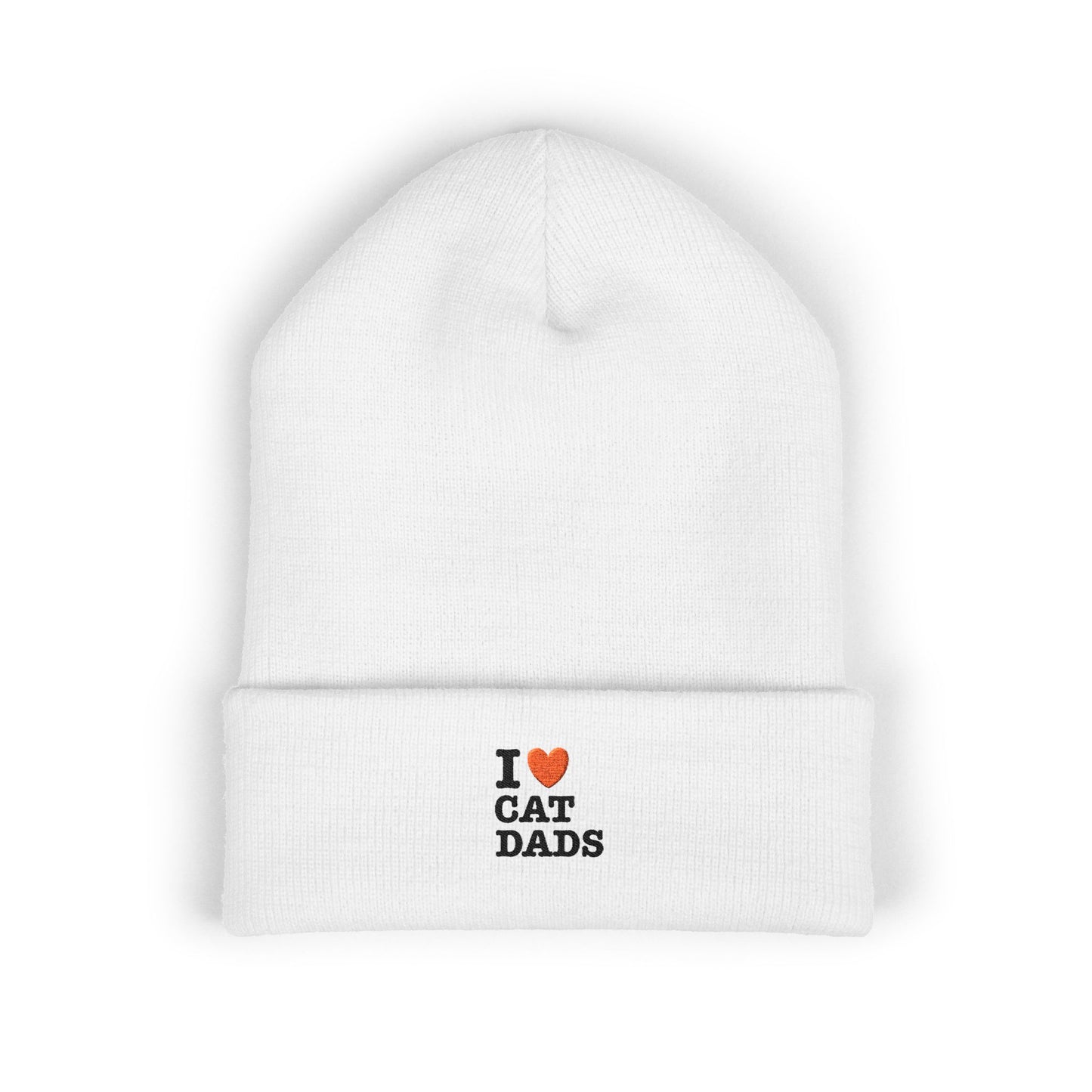 I Love Cat Dads Beanie – Embroidered Cuffed Knit Hat