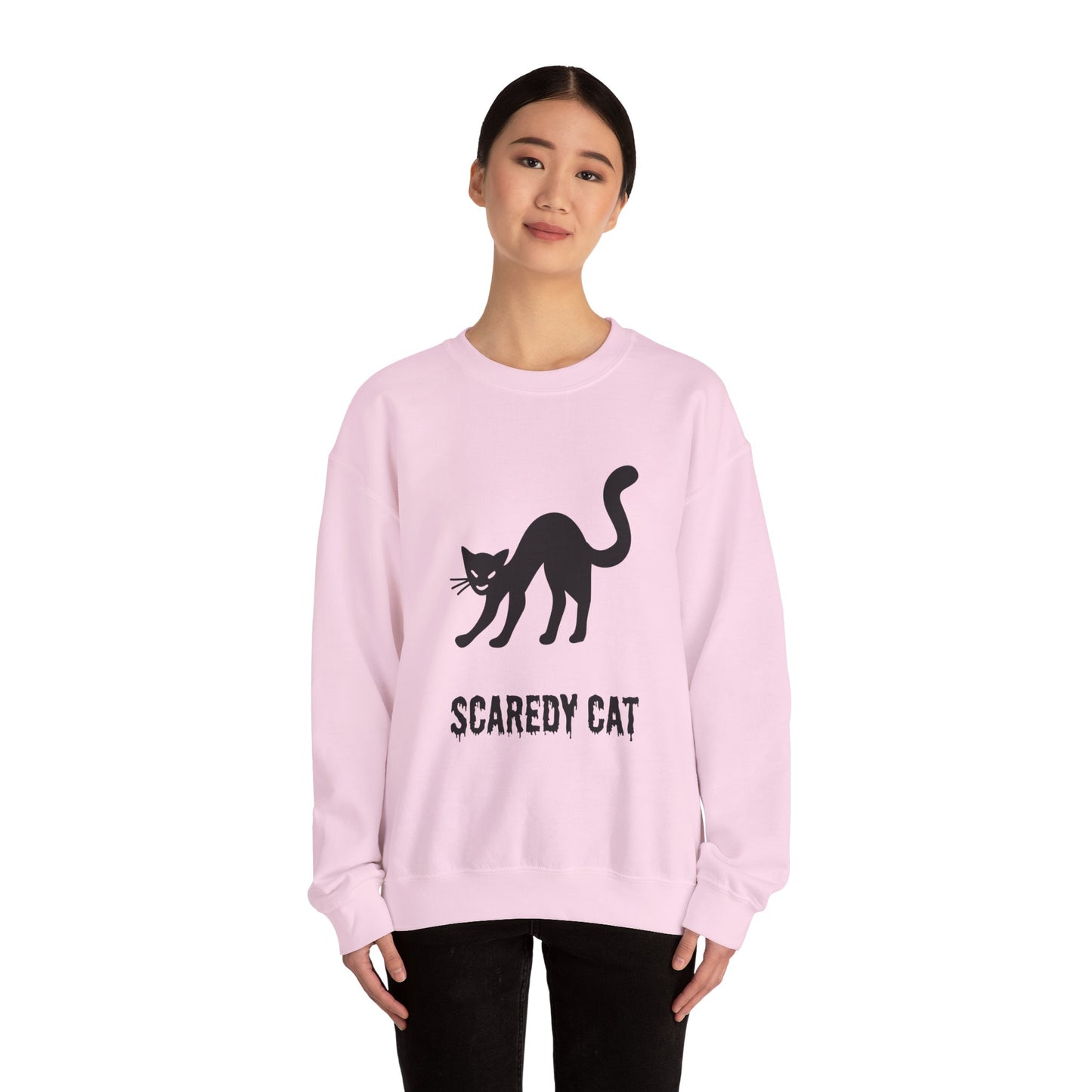 Scaredy Cat Sweatshirt – Arched Back Cat Crew Neck