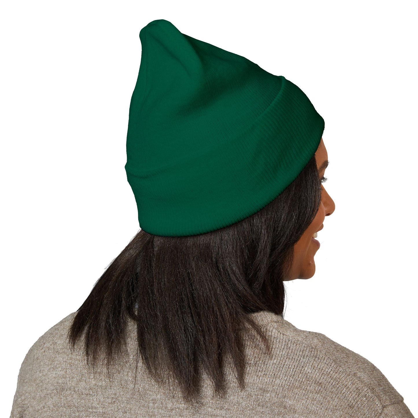 Stretching Cat Beanie – Embroidered Cuffed Knit Hat