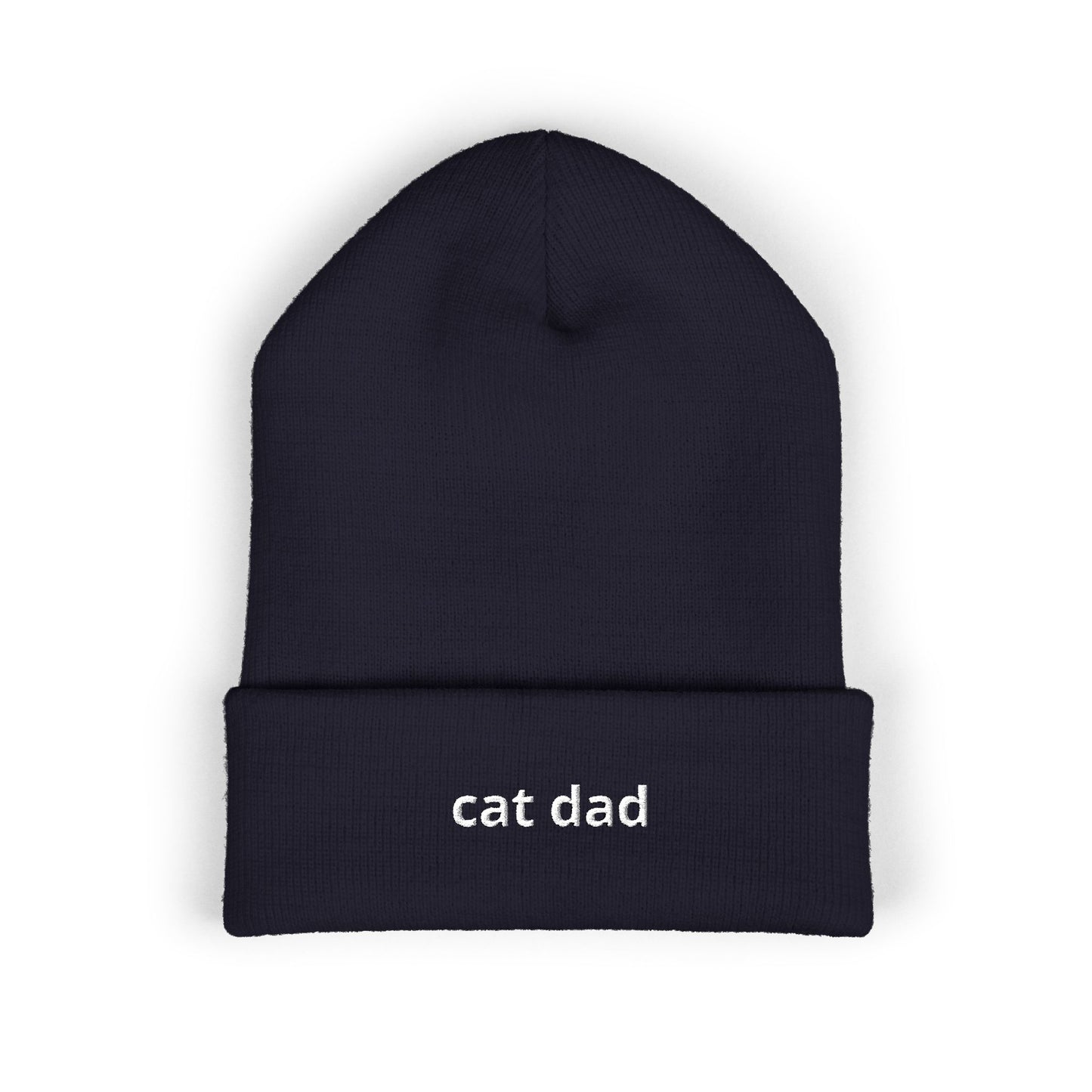 Cat Dad Beanie – Embroidered Cuffed Knit Hat