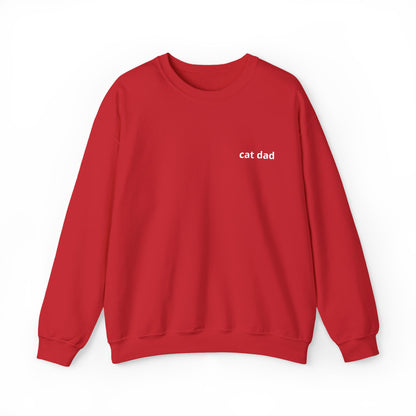 Cat Dad Sweatshirt – Embroidered Text Crew Neck