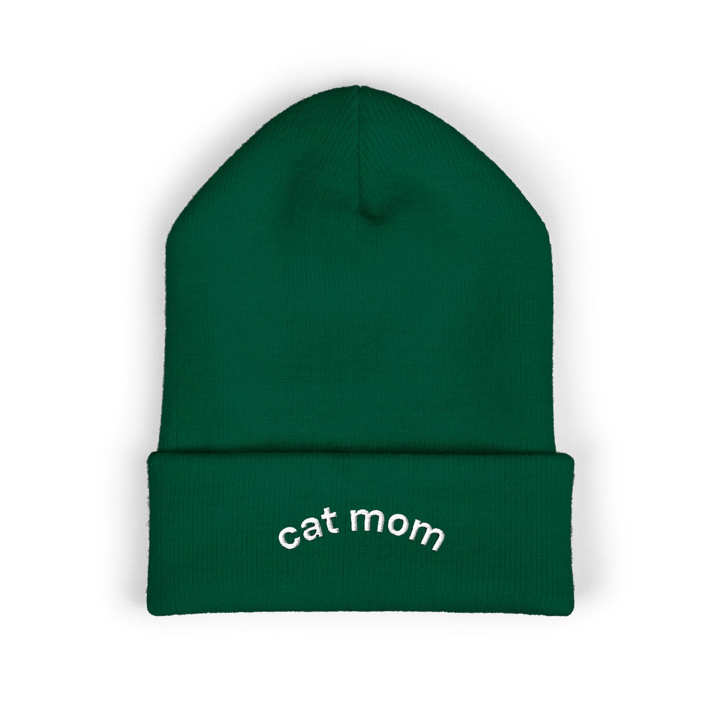 Cat Mom Beanie – Embroidered Cuffed Knit Hat