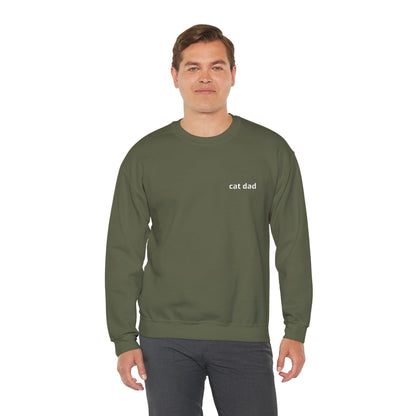 Cat Dad Sweatshirt – Embroidered Text Crew Neck