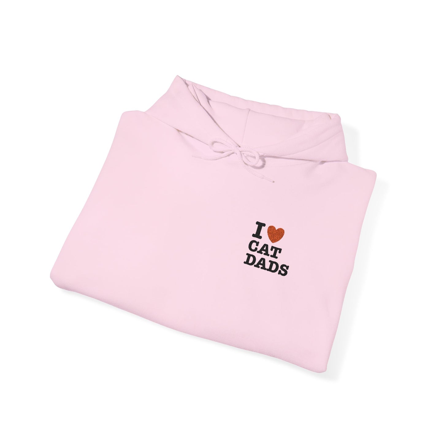 I Love Cat Dads Hoodie – Embroidered Text Pullover