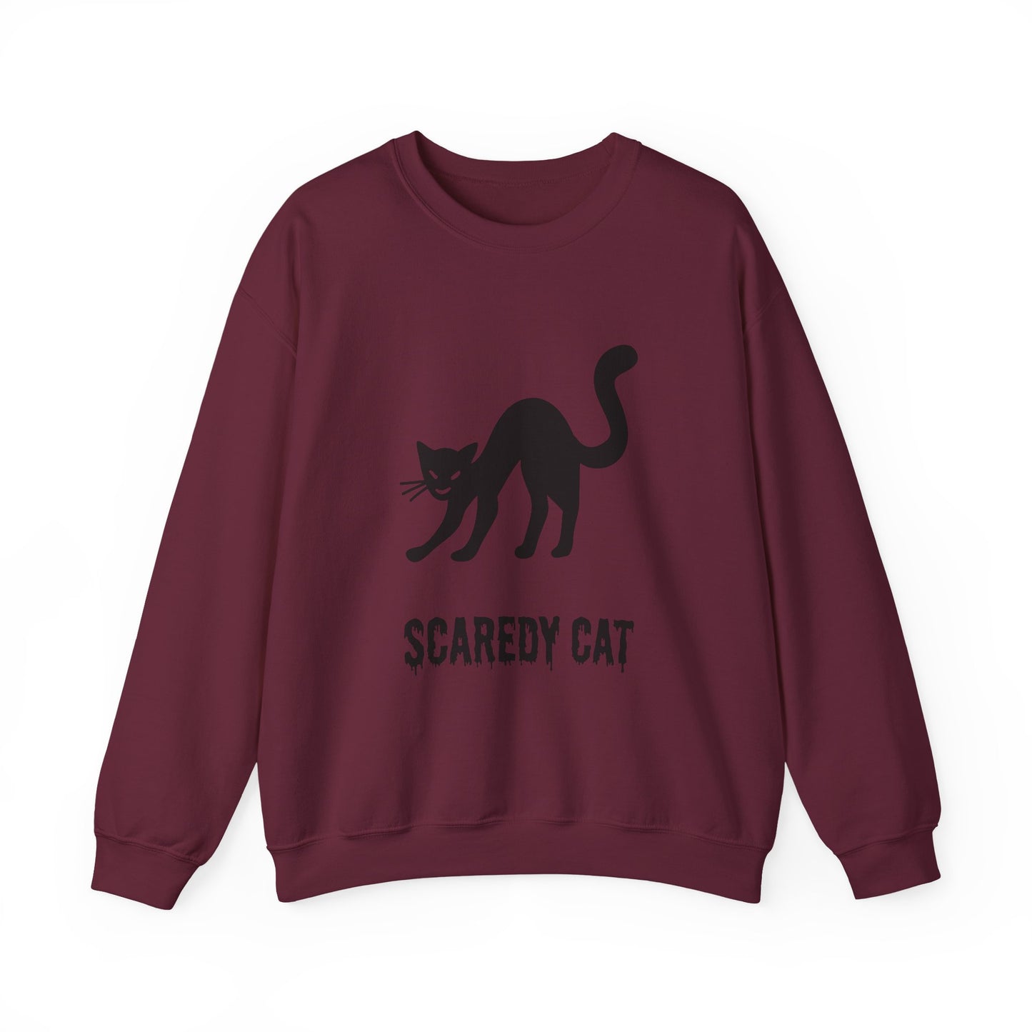 Scaredy Cat Sweatshirt – Arched Back Cat Crew Neck