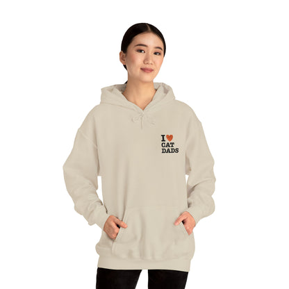 I Love Cat Dads Hoodie – Embroidered Text Pullover
