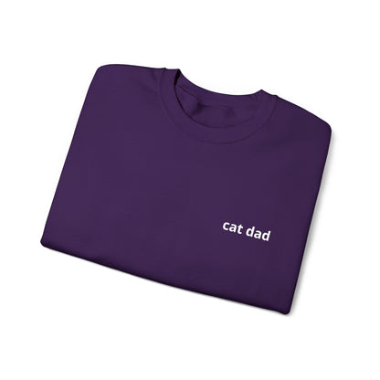 Cat Dad Sweatshirt – Embroidered Text Crew Neck
