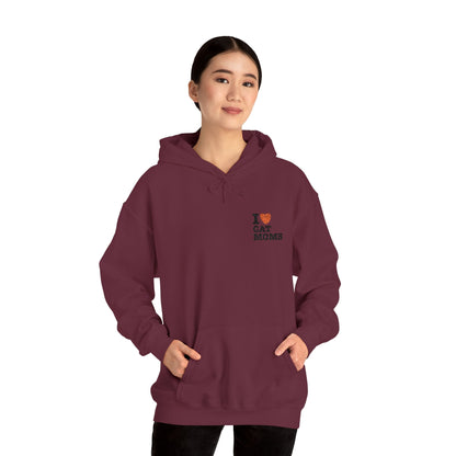 I Love Cat Moms Hoodie – Embroidered Text Pullover
