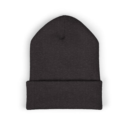 Stretching Cat Beanie – Embroidered Cuffed Knit Hat