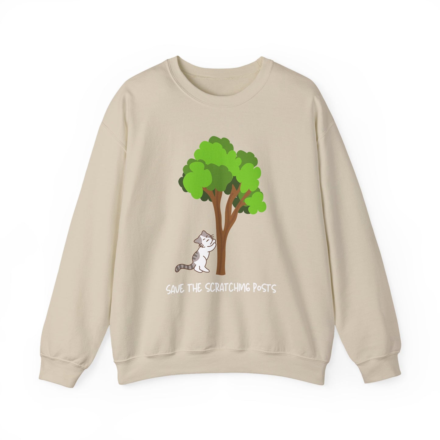 Tree Scratcher Sweatshirt – Cat & Tree Earth Day Crew Neck