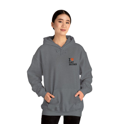 I Love Cat Moms Hoodie – Embroidered Text Pullover