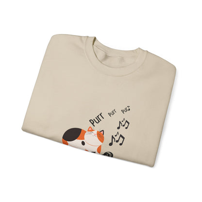 Meow Mix Sweatshirt – Cat on Record Player Crew Neck