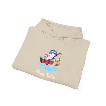 Gone Fishing Hoodie – Cat in Boat Graphic Pullover