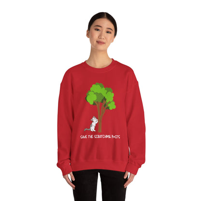 Tree Scratcher Sweatshirt – Cat & Tree Earth Day Crew Neck