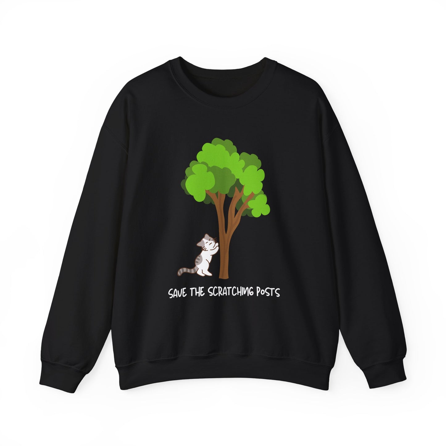 Tree Scratcher Sweatshirt – Cat & Tree Earth Day Crew Neck