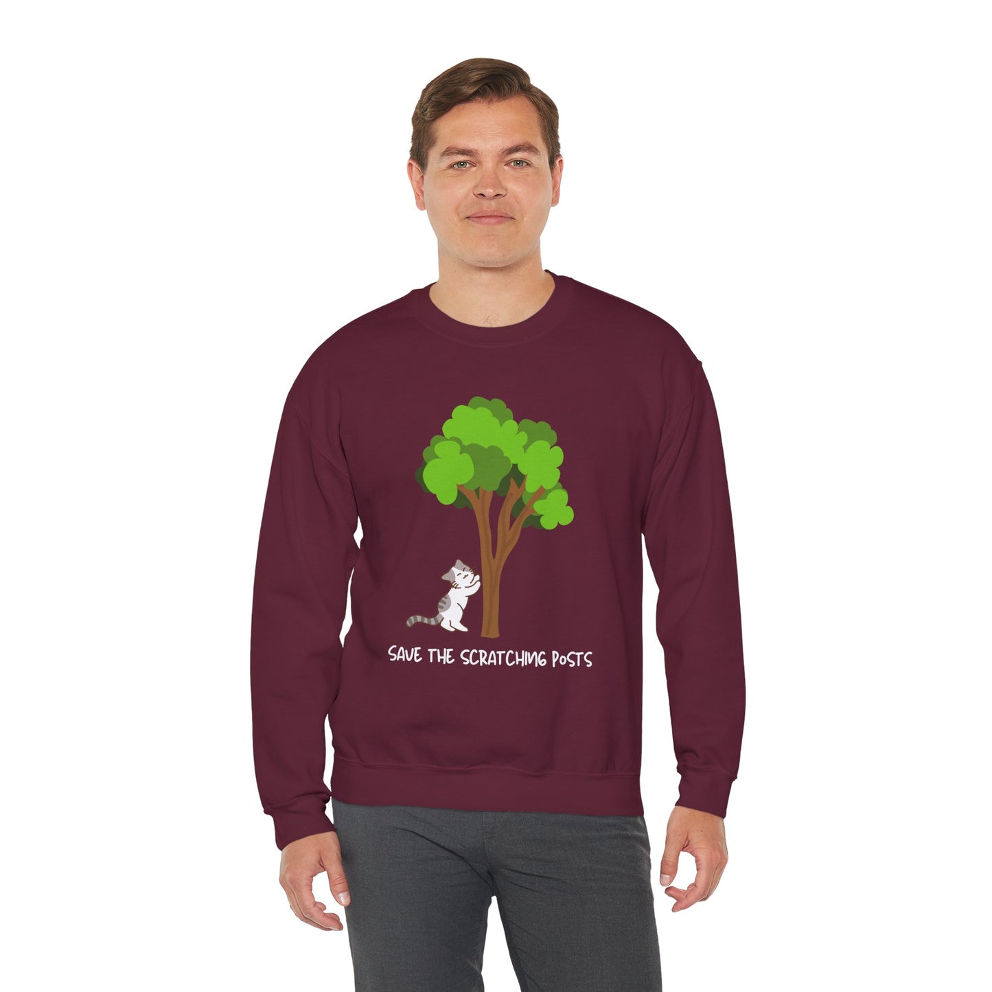 Tree Scratcher Sweatshirt – Cat & Tree Earth Day Crew Neck