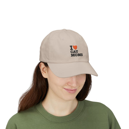 I Love Cat Moms Dad Cap – Embroidered Classic Baseball Hat