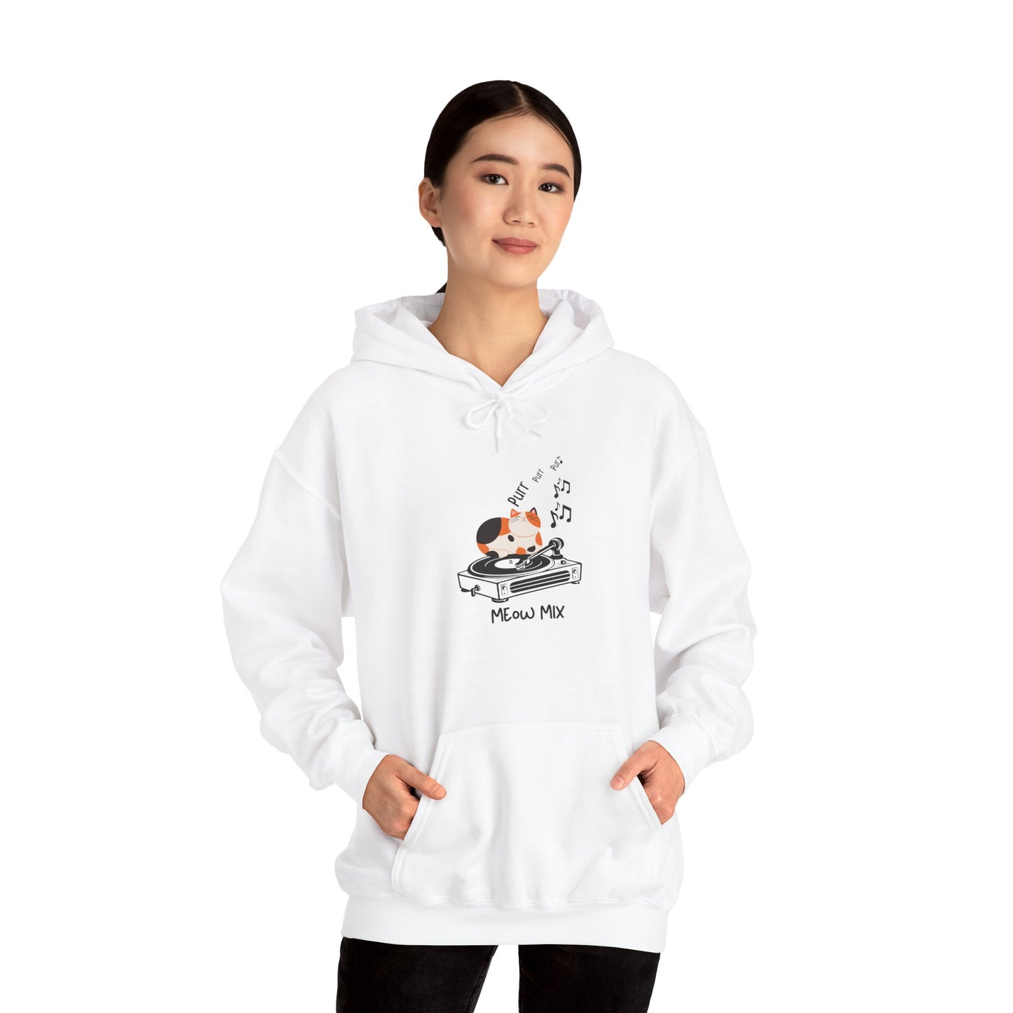 Meow Mix Hoodie – Cat and Music Lover Sweatshirt