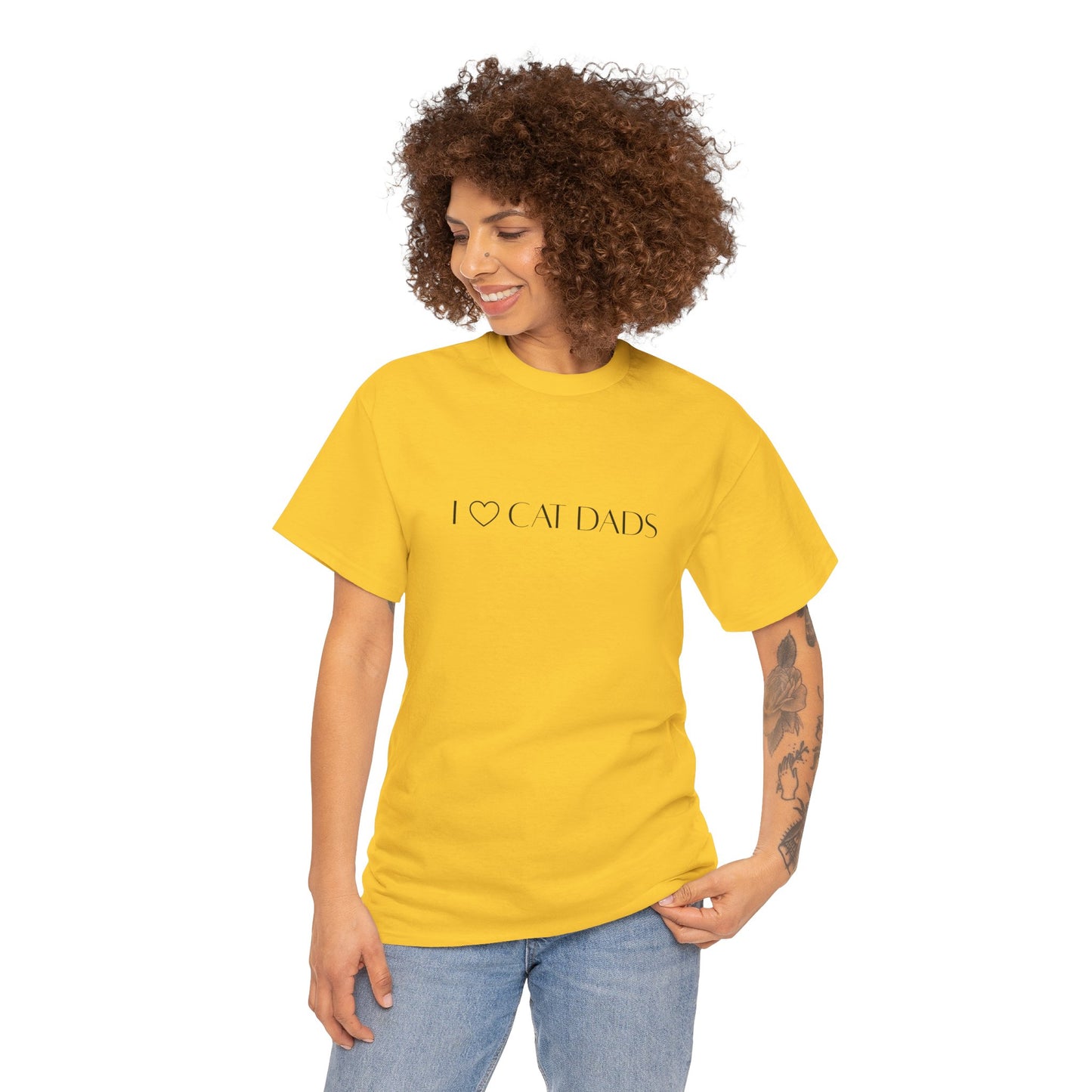 I Love Cat Dads T-Shirt – Minimalist Text Tee