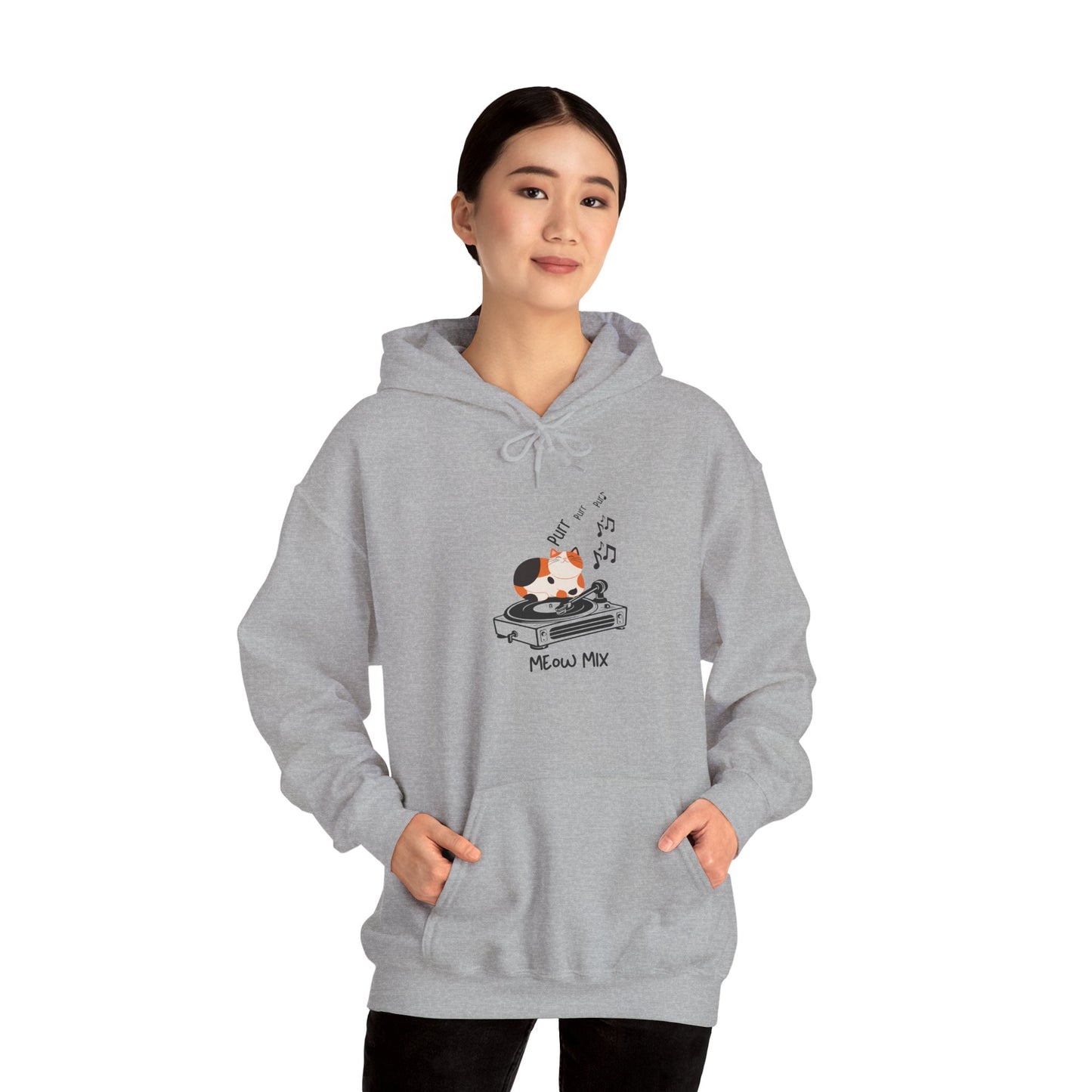 Meow Mix Hoodie – Cat and Music Lover Sweatshirt