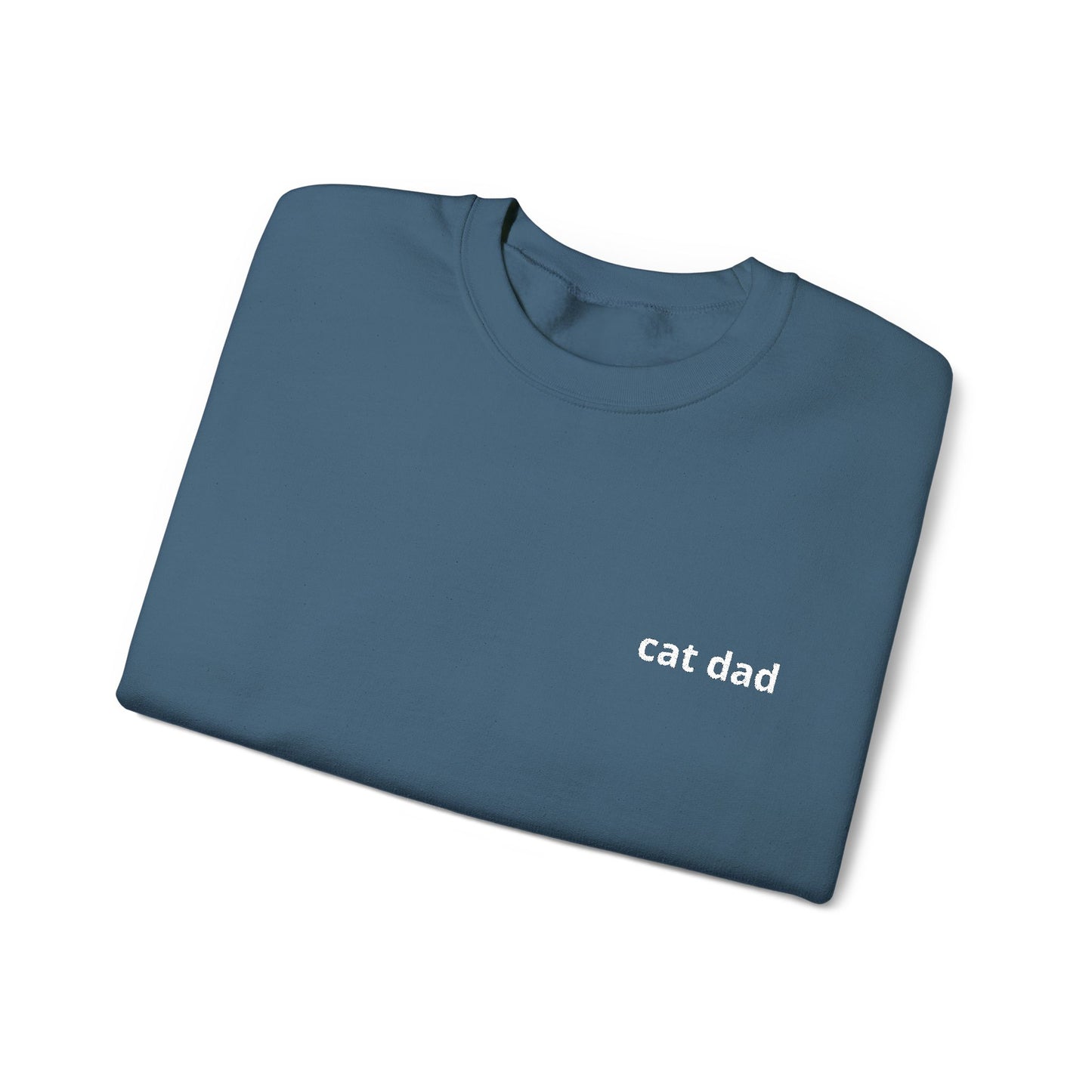 Cat Dad Sweatshirt – Embroidered Text Crew Neck